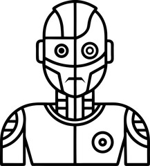 robot cyborg soldier vector