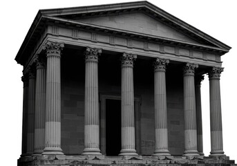 Fototapeta premium Temple with columns isolated on white background