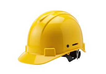 Yellow construction helmet isolated on white background