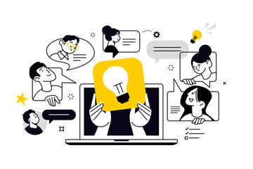 Plakat Brainstorming. Vector illustration for web banner, social media banner, business presentation, marketing material.