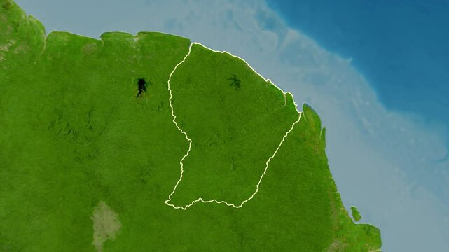 French Guiana map - solid. Border. 
