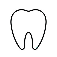 Tooth Icon on White Background – Simple Dental and Oral Health Symbol Vector