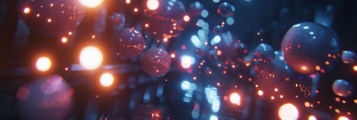 Abstrakte Lichtsphären und Partikelwolke