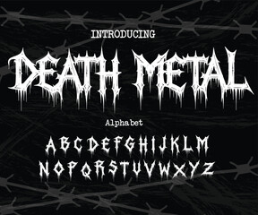 death metal font metal black font typeface, black alphabet, metal font, rock font, horror font , scary font. rock punk font 