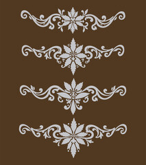 Fototapeta premium 1 Set of dividers flowers vintage deviders for card ornament etc