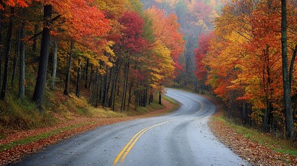 Obraz premium road in autumn forest