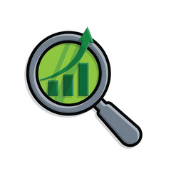 Optimization icon. SEO Optimization. magnifying glass with an upward graph. symbol for Process, automation, productivity. 3d simple design style