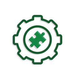 Optimization icon. Business Process Optimization. puzzle with gears symbol for Process, automation, productivity. mixed design style