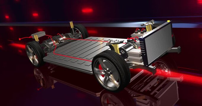 Driving the Future. Technological advancements shaping electric cars. Technology related 4K 3D Animation.