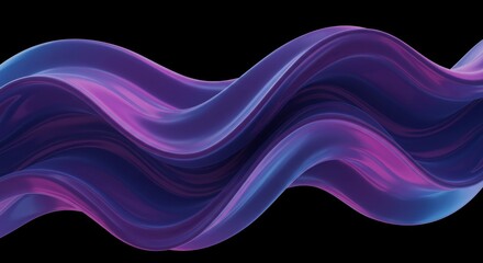 Abstract Purple Wave Design Swirling Fluid Motion Dynamic 3D Render