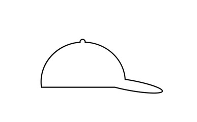 The cap is a black outline on a white background,