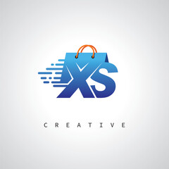 XS Monogram Shopping Logo – Creative Vector Design for Modern E-commerce Branding