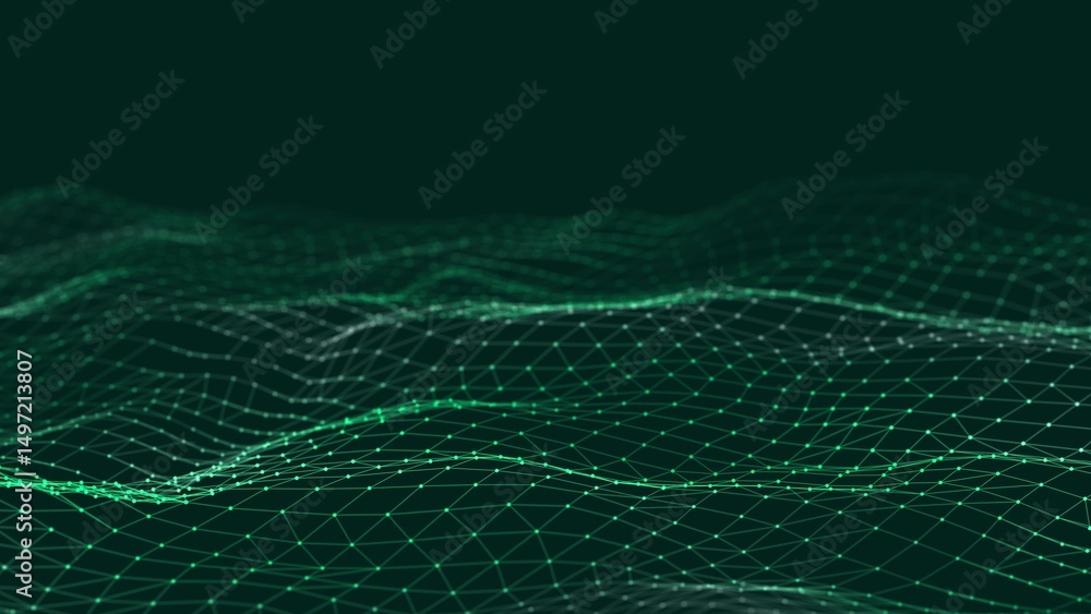 Poster Digital technology background. Network connection dots and lines. Futuristic background for presentation design. 3d	