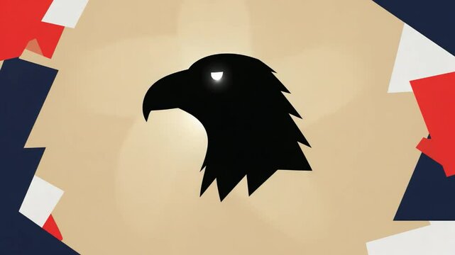 Eagle Head Silhouette with Light Animation