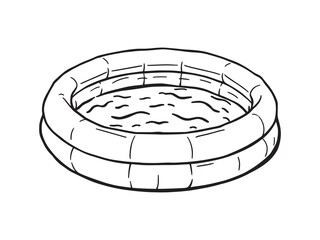 Inflatable Swimming Pool Line Art