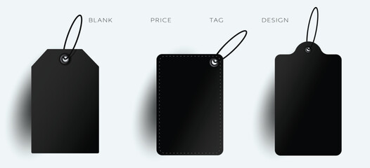 Blank Sale Tag Collection Unique Luxury Modern Black Theme Tag Design For Marketing And Sales Projects	