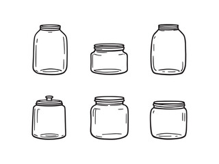 Jar Glass Line Art Style