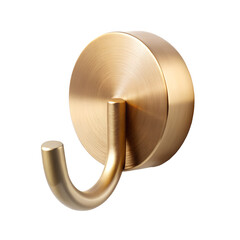 Modern gold wall hook home organization isolated on transparent background.