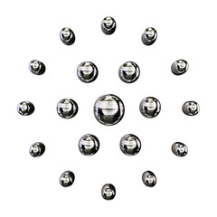 Chrome abstract sphere 3D render on transparent background