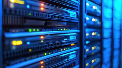 Server Room: High-Tech Data Center Infrastructure