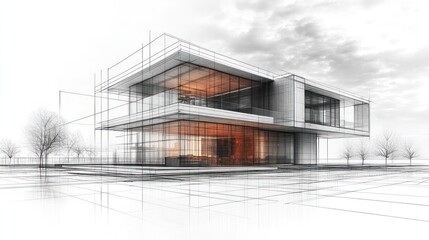 Modern Architectural Design: Sketch of a Luxurious House