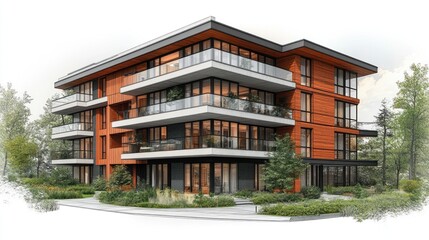 Modern Architectural Design: Luxurious Apartment Building