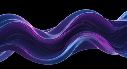 Abstract Purple and Dark Blue Liquid Wave Flowing Design 3D Render