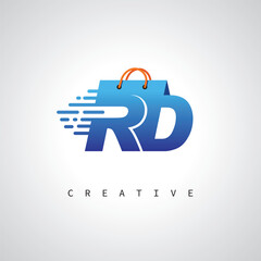 Fototapeta premium RD Monogram Shopping Logo – Creative Vector Design for Modern E-commerce Branding