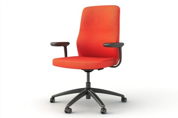 Fototapeta premium Ergonomic office chair in orange color for desk and computer use cases