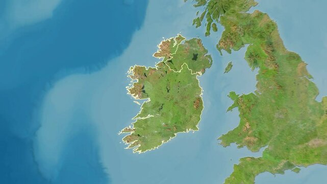 Ireland map - solid. Border. 