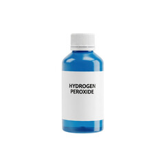 bottle of hydrogen peroxide, white label,