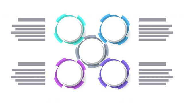 Infographic template. 4 rotating gears with space for icons