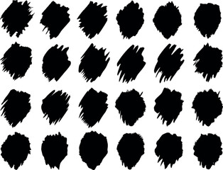Set of black brush strokes, vector graphich elements 