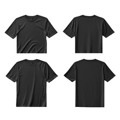 Blank black t shirts, for own branding and merchandise  isolated on white background.
