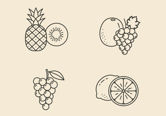 Vector Icon Set – Fresh and Vibrant Fruit Collection