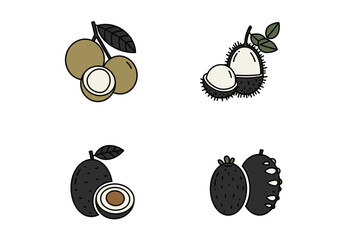 Vector Icon Set – Fresh and Vibrant Fruit Collection