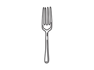 Minimalist Pasta on Fork Line Art