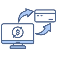 Automated Clearing House Blue Icon