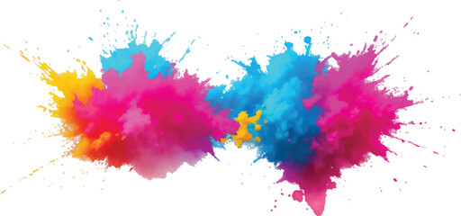 A Bright, Stunning Watercolor Painting of Abstract Stains and Splashes in Rich, Vibrant Colors, Enhanced by Bold Brush Strokes on a Pure White Background for a Contemporary Look.
