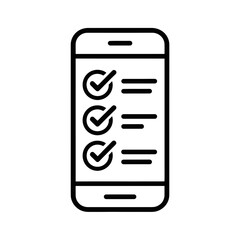 A smartphone screen displays a checklist with three completed tasks, each marked by a checkmark.
