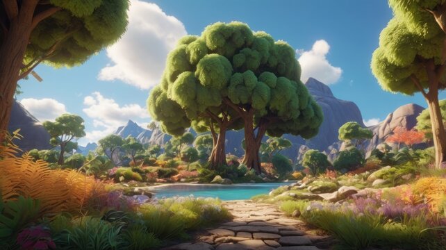 Green earth globe with a tree, a global nature and travel concept