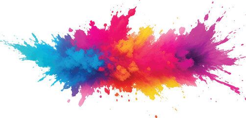 A Vibrant and Bold Watercolor Explosion Featuring Colorful Stains, Splashes, and Brush Strokes on a Clean, White Background, Showcasing a Modern and Abstract Artistic Style.
