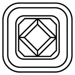 diamond icon on metal internet button