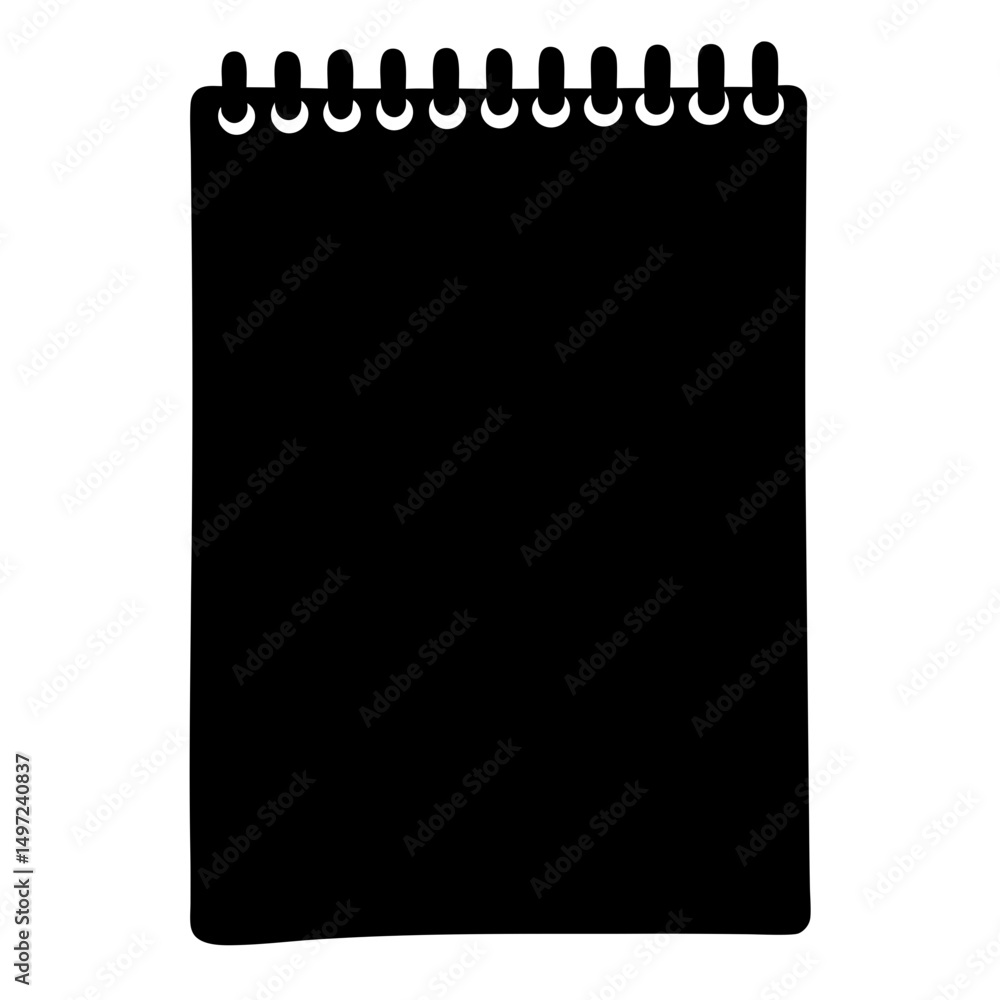 Poster simple black notepad with spiral binding for notes and sketches