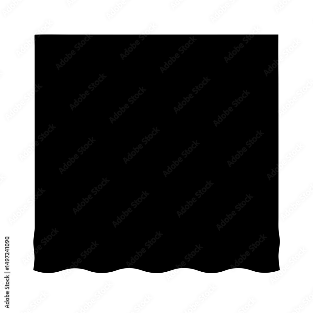 Poster abstract illustration of a black rectangular shape with a wavy edge bottom