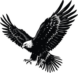 Vector EPS File of an Eagle in Mid-Flight, Capturing Strength, Freedom, and Power for Dynamic Illustrations and Graphics