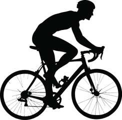 Fototapeta premium Vector EPS File of a Cyclist in Motion, Perfect for Sports, Fitness, and Outdoor Adventure-Themed Illustrations and Graphics
