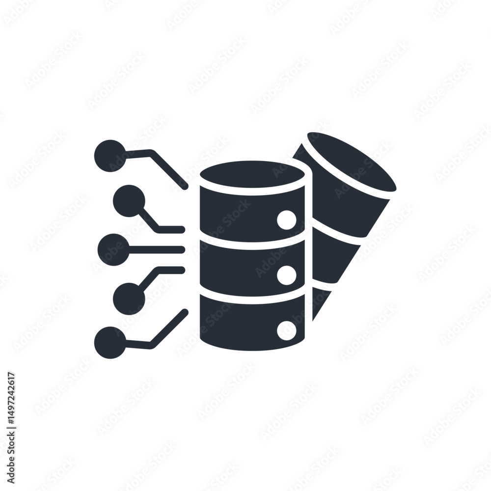 Poster data science icon. vector.editable stroke.linear style sign for use web design,logo.symbol illustrat