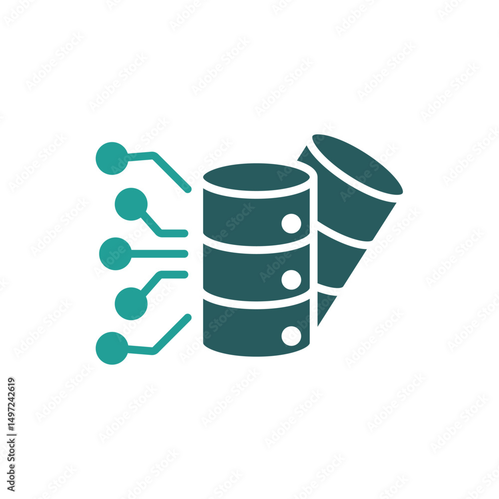 Poster data science icon. vector.editable stroke.linear style sign for use web design,logo.symbol illustrat