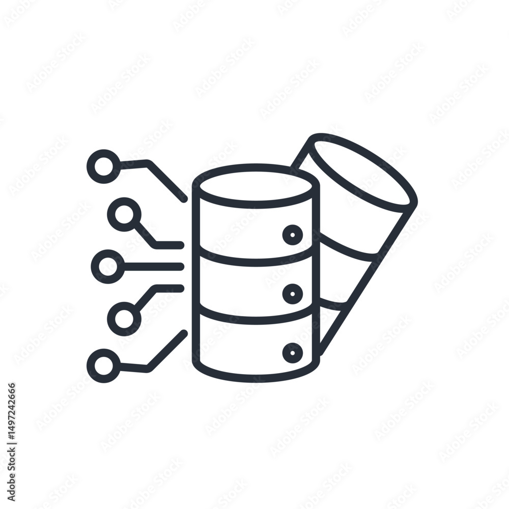Poster data science icon. vector.editable stroke.linear style sign for use web design,logo.symbol illustrat